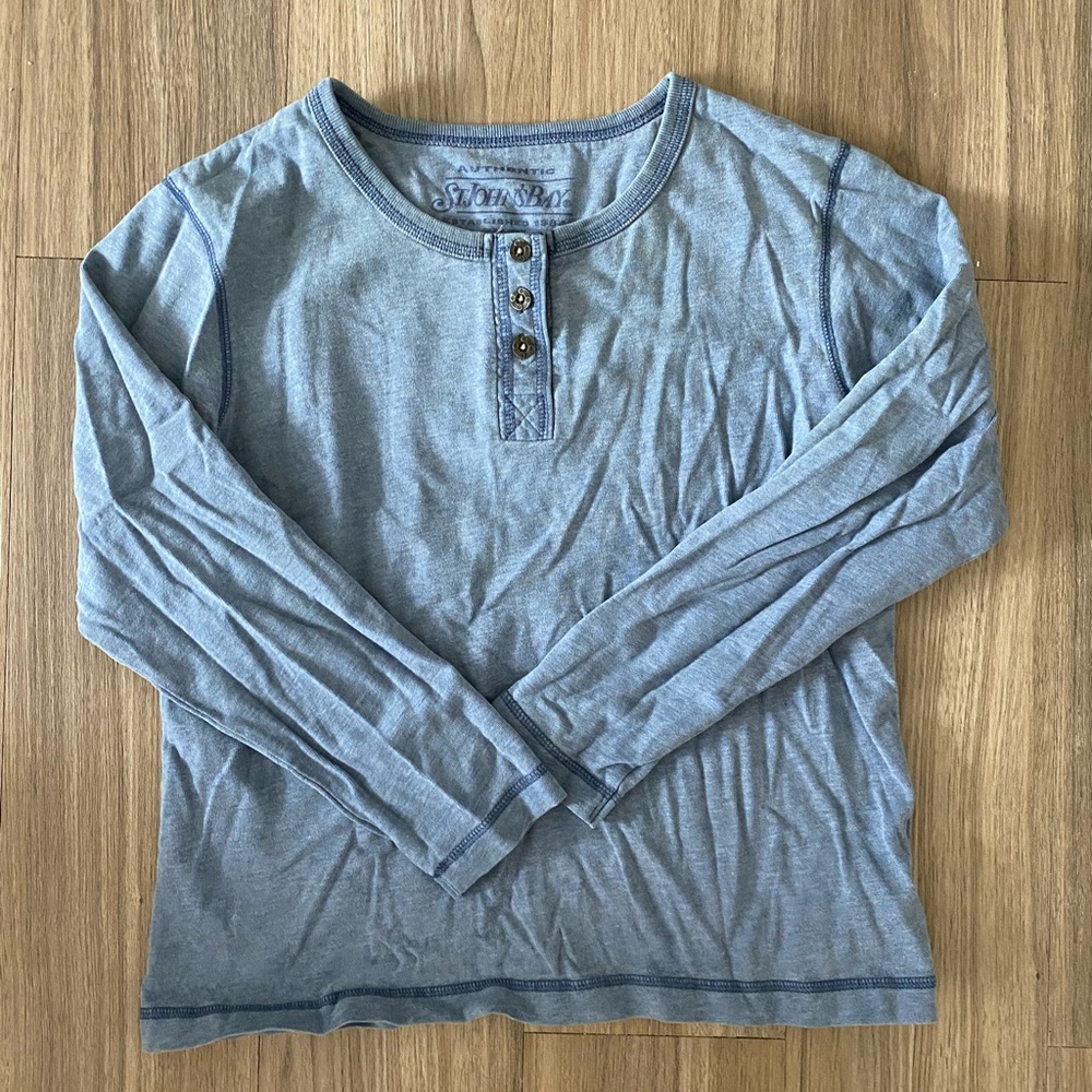 St. John's Bay Light Blue Henley Top